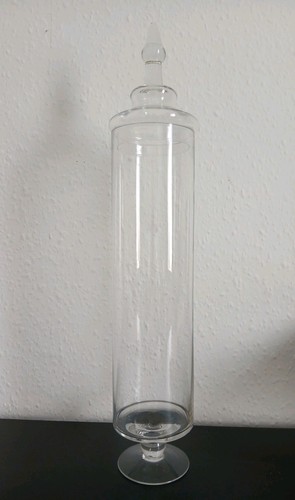 Tall glass apothecary jar - tall, with
