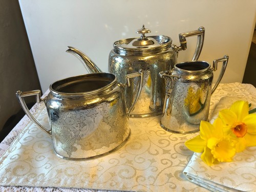Vintage silver plate tea - plate, set