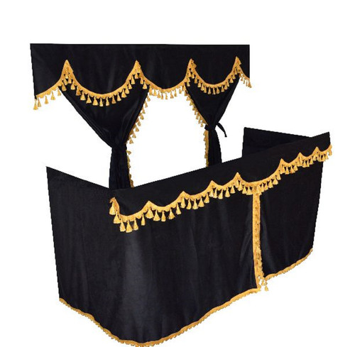 Curtains full set black - curtains,