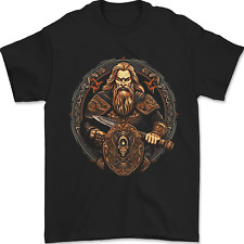 Viking Warrior With Sword and Shield Mens T-Shirt 100% Cotton