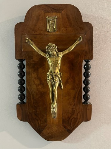 Antique wooden walnut veneer - wooden,