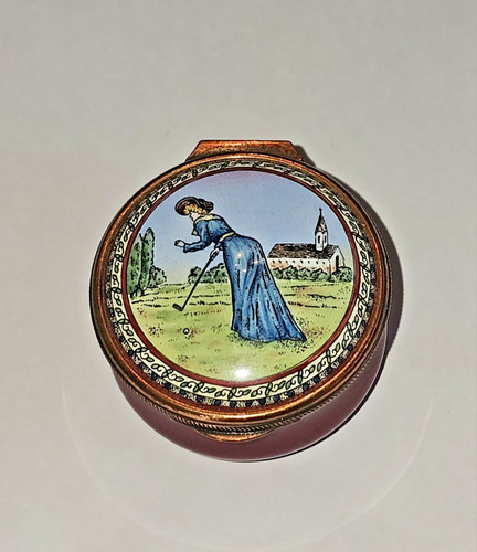 Staffordshire enamels lady - staffordshire,