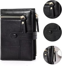 Womens Black Soft Leather Zip