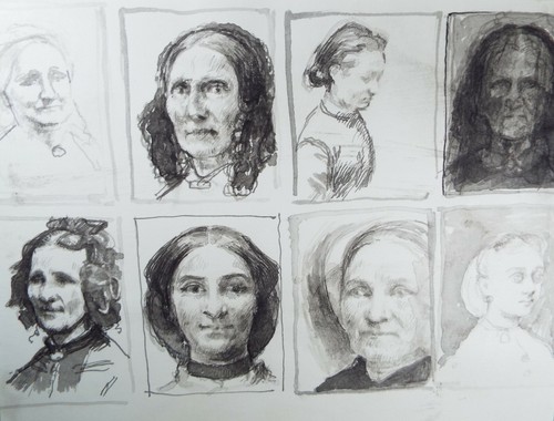 Original pen and black wash - pen,