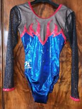 Milano Girls Long Sleeve Foil/Mesh/Glitter Gymnastics Leotard Size 32 BRAND NEW