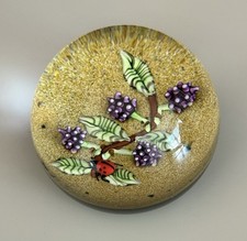 Caithness Paperweight BlackBerry & Ladybird By William Manson