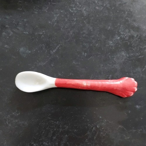 Vintage ceramic mustard spoon - vintage,