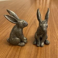 Vintage Pewter Hare Salt And