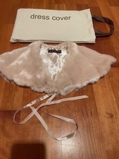 Debenhams Debut champagne faux fur shrug  wedding one size and dust bag
