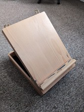 Reeves Wooden Tabletop Pine Sketch Box Easel Art Storage Box Adjustable. 