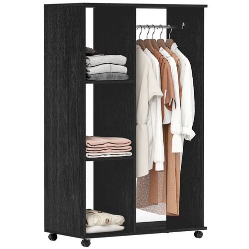 Homcom rolling open - rolling, wardrobe