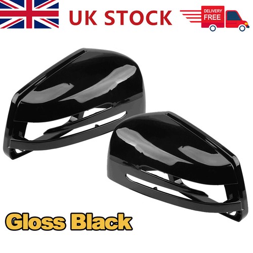 Gloss black door wing mirror - black,