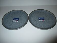 Denby Studio Grey 2 Small Coupe Tea Plates New First Quality Excellent Condition