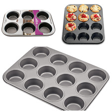 NON STICK 6 or 12 CUPCAKE BAKING PAN TRAY TIN YORKSHIRE PUDDING MUFFIN BUN