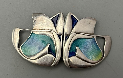 Modern silver enamelled - modern, &