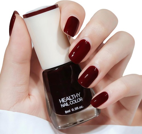 Burgundy nail polish - burgundy, red