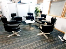 5xSwivel Armchair Lounge Black