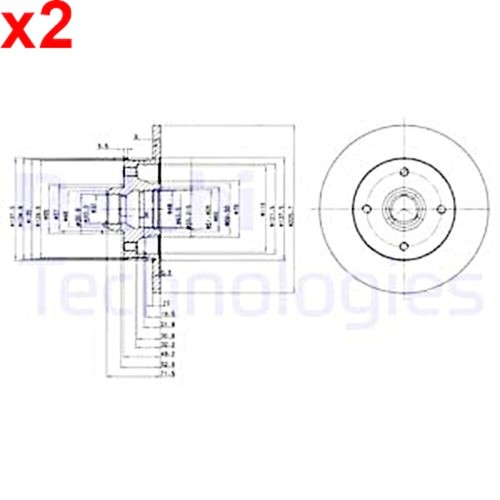 Delphi brake disc - 2x,