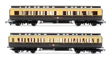 HORNBY 'OO' GAUGE RAKE OF 2 GWR CLERESTORY 3RD '3165' COACHES