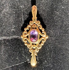 9ct Rose Gold Amethyst Antique