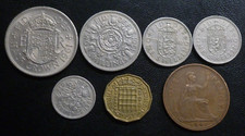 1961 pre decimal - pre-decimal, 7-coin