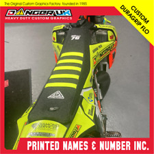 MX Gripper Seat Cover (Ribbed) Sewn & Custom Printed with Logos Coloured Ribs