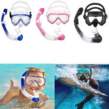 Kids Adults Snorkel Face Mask Goggle Swimming Scuba Set Full Anti-Fog Diving UK