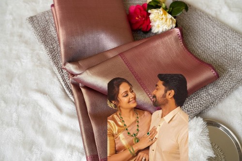 Jyothika inspired gold pink - inspired,