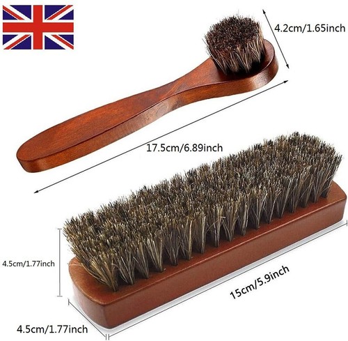 Piece horsehair shoe brush - 2-piece,
