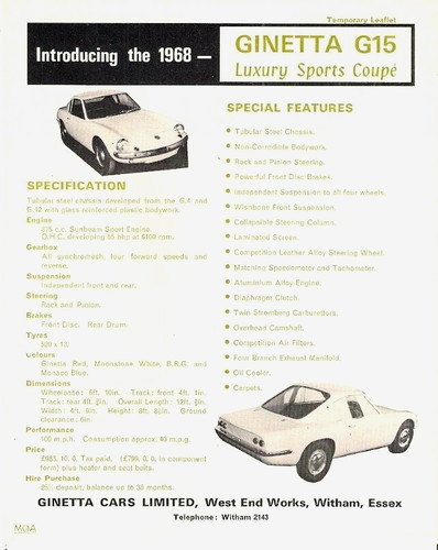 Ginetta g15 coupe 1968 - 1968, uk