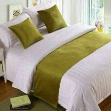 NEW Luxury Velvet Bed Runner Scarf Bedding OR Cushion Cover Hotel Home Bedroom H