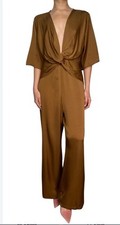 Zara Brown Satin Jumpsuit