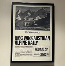 BMC Austin Morris Mini Cooper S Wins Alpine Rally 1966 Hopkirk Wall Art Poster