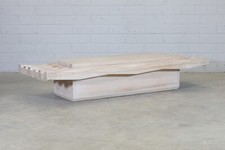 Artist Mark Harvey bench