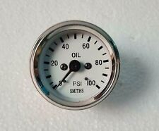 Smith White Oil Pressure Gauge 0-100 psi Chrome Bezel replica mechanical 52 mm