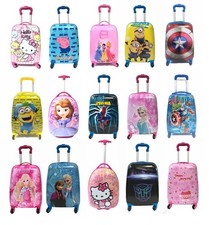 Children Kids Holiday Travel Hard Shell Carry on Suitcase Cabin Luggage Bags UK