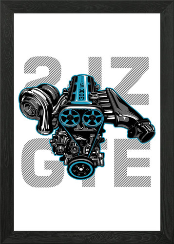 2jz gte engine toyota - engine, framed