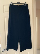 Zara Women High Waist Palazzo Velvet Culottes Trousers, Black, Size XL, Bnwot