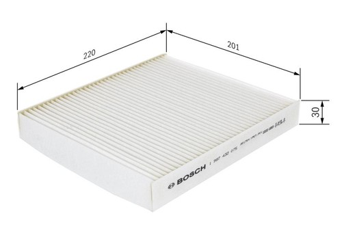 Cabin air filter 220mm fits - air,
