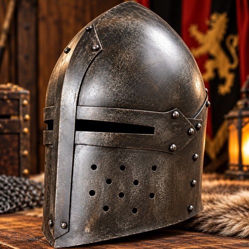 Medieval great helm helmet - great,