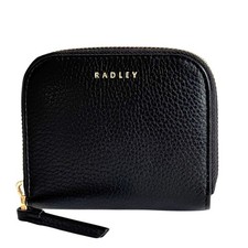 RADLEY Purse Black Leather Small Coin Card Zip Round Wallet - Tavistock -RRP £69