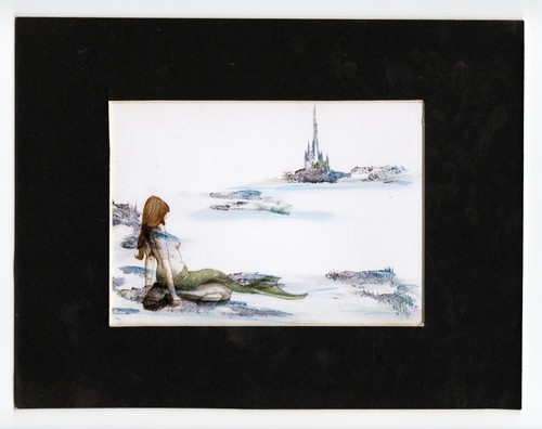 Mermaid and castle encaustic - mermaid,