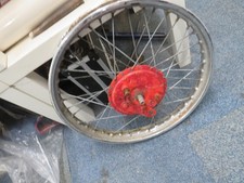 bsa bantam b175 front wheel with brake plate for heavy weight forks and longer