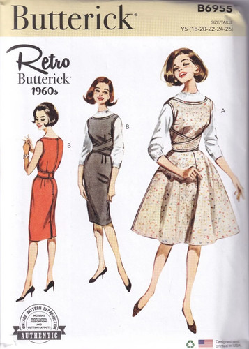 Butterick b6955 retro - b6955, 1960s