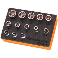 1/4" Drive Low Profile Socket Set 6 Pt 13 Pce 17mm Ht Franklin Tools XFL13