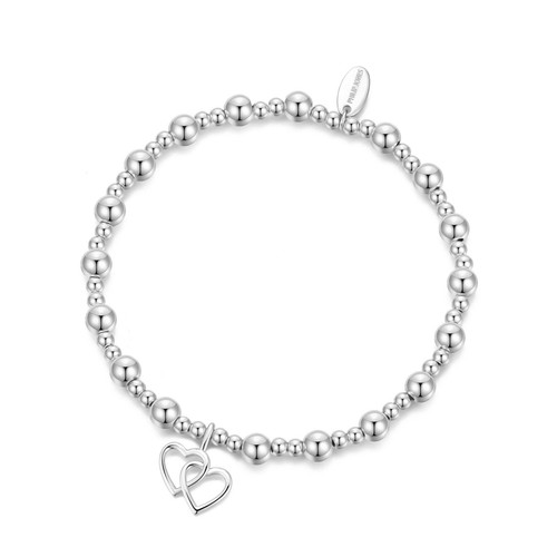 Heart link beaded stretch - link,