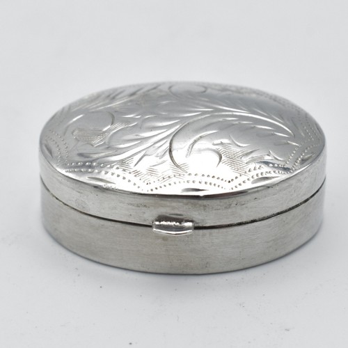 Vintage solid silver pill pot - pill,
