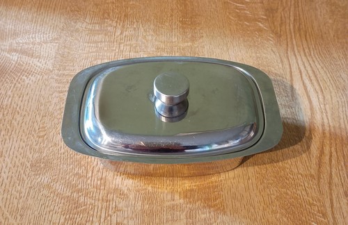 Stainless steel butter dish - steel,