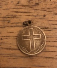 Vintage religious pendant Lords Prayer and a plain cross beautiful 