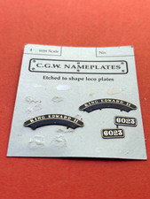 NEW CGW NAME PLATES For GWR BR